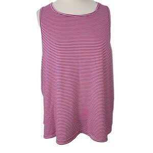 Dip Tank Top Womens Plus Size 2X Stretch Sleeveless Striped Lightweight Shirt